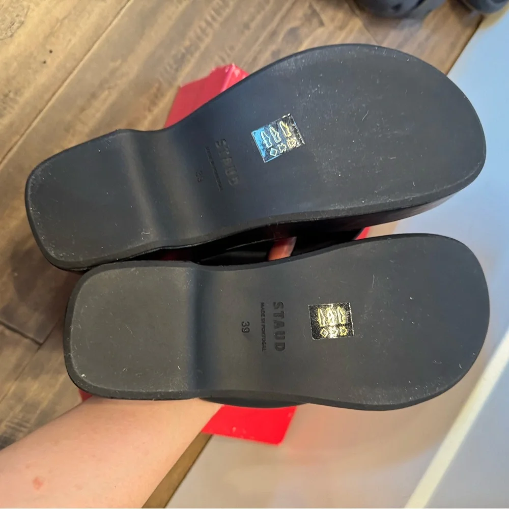 NEW STAUD RIO PLATFORM SANDALS BLACK SIZE 9 - Picture 3 of 8